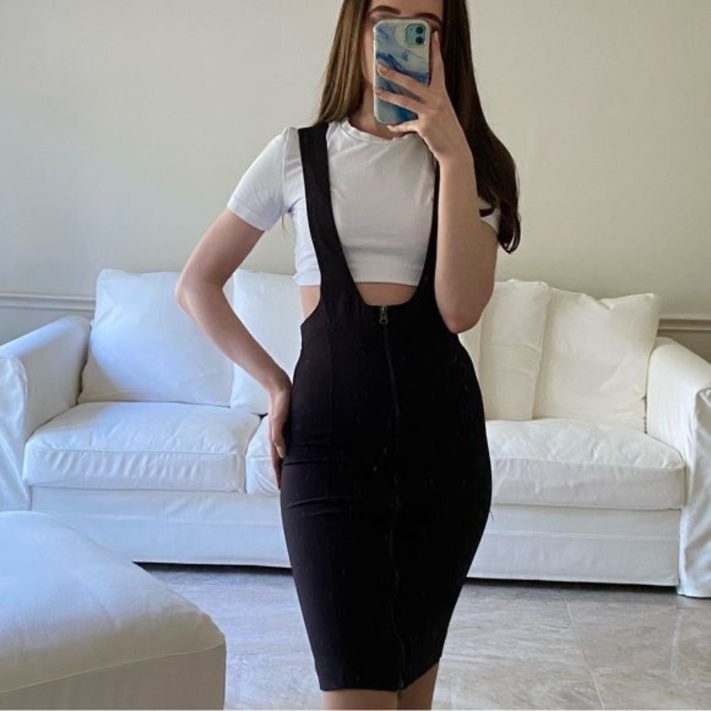 Forever 21 Black Overall Cotton Skirt